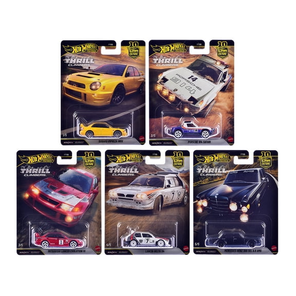 "Thrill Climbers" 5 piece Set "Car Culture 10th Anniversary" 2025 Series Q Diecast Model Cars by Hot Wheels