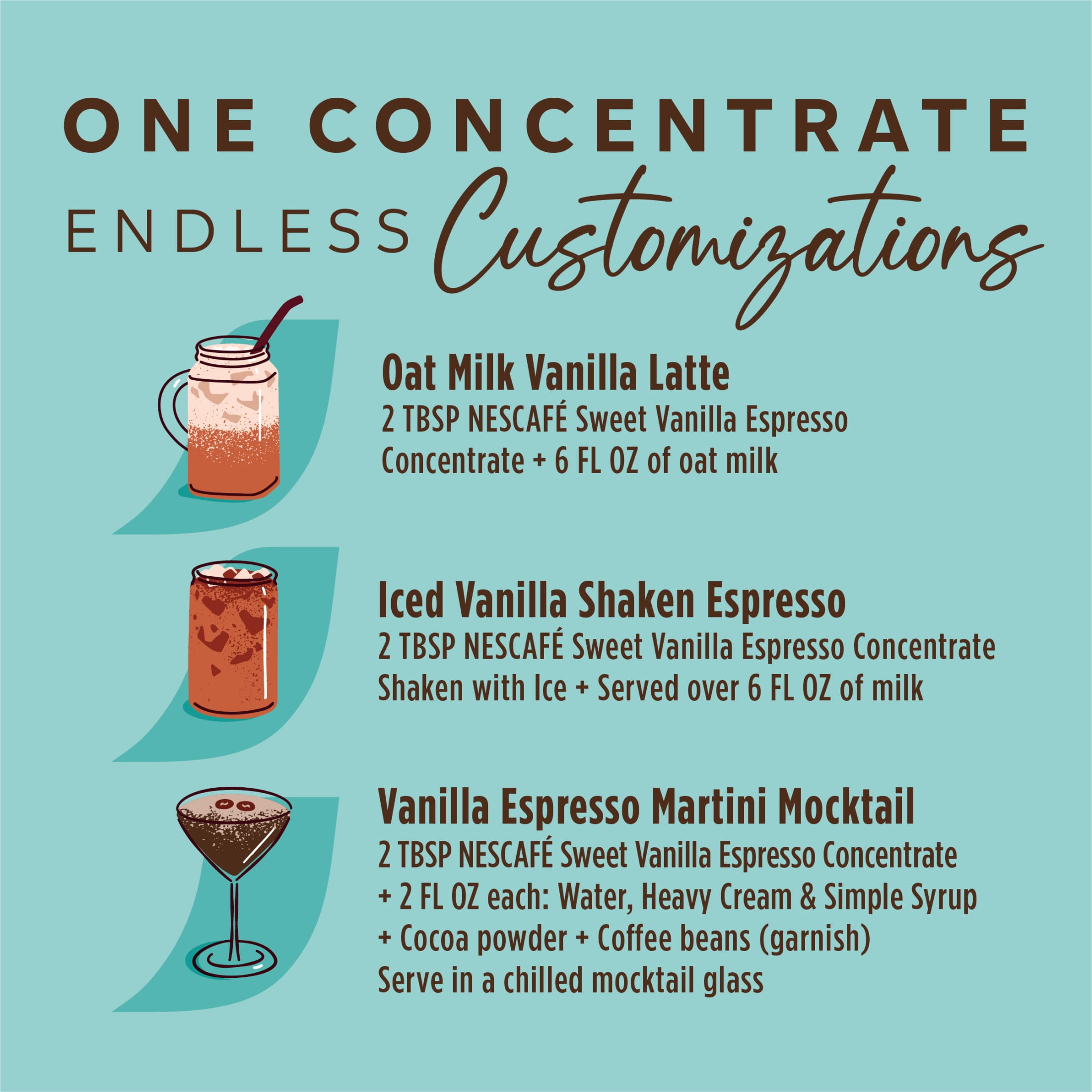 NESCAFÉ Espresso Concentrate Sweet Vanilla, Flavored Coffee Concentrate, Instant Espresso, 16 Shots 16.9 fl oz