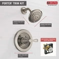 thumbnail image 3 of Delta Porter, 1.75 GPM, Faucet Wall Mount Showerhead, Brushed Nickel, 3 of 9