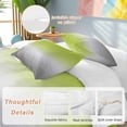 thumbnail image 2 of 3 Piece Green Gray Ombre Duvet Cover Set Twin Size, Microfiber Comforter/Quilt Cover with Corner Ties and 2 Pillowcases, Modern Gradient Abstract Art All Season Soft Bedding with Zipper Closure, 2 of 8