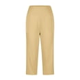 thumbnail image 3 of Pants for Women High Waist Wide Leg Yoga Capris with Pockets Stretchy Loose Fit Casual Workout, 3 of 11