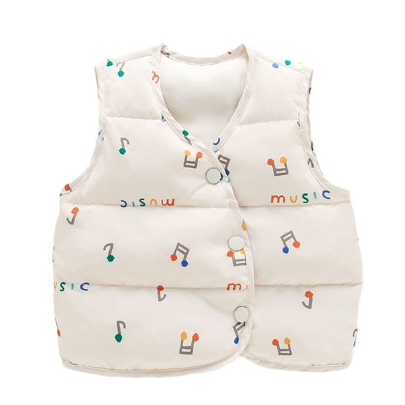 LYMAYTER Infant down Vest Boys Girls Printed Warm Jacket for Kids Unisex Sleeveless Tank 3 Months-4 Years
