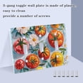 thumbnail image 3 of Yayeee Toggle Light Switch Wall Plate 3-Gang 6.37"x4.48" Decorative Outlet Cover, Watercolor Tomatoes, 3 of 7