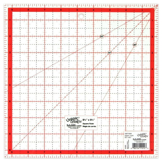 SEW EASY Square Quilting Ruler, Medium — 24.1 × 24.1 cm (9½ × 9½ in)