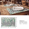 thumbnail image 3 of Placemats Set of 8, Green Eucalyptus Leaves Woven Placemat, Linen Place Mats for Kitchen/Dining Tables, Daisy Floral Washable Table Mats for Party, 3 of 8