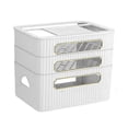 thumbnail image 3 of Router Rack Large Capacity Cord Arrangement Box Office Desktop Organizer Shelves White 3 Tier, 3 of 8