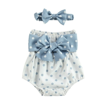 

Huakaishijie Newborn Kids Baby Girl Bowknot Jumpsuit Romper Playsuit Headband 2pcs Outfits Set