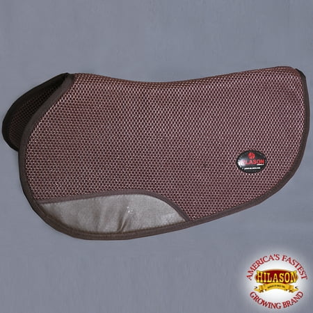 29X33 BROWN HILASON CONTOURED GAITED HORSE SADDLE PAD ANTI SLIP MADE IN (Best Saddle Pad For Cutting Horse)