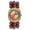A, variant on Women's Analog Quartz Bohemian Tonneau Watch: Handmade retractable strap decompression beads Arabic numerals and petal-decorated dial