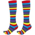thumbnail image 1 of Purple Rainbow Knee High Socks (Toe Socks), 1 of 2