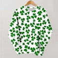 thumbnail image 6 of Craaazy Womens Loose St. Patricks Day Green Theme Leisure Irish Shamrock Crewneck Raglan Long Sleeve Pullover Tops Gifts, 6 of 6
