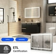 thumbnail image 7 of Bathroom Mirror Wall-Mounted Vanity Mirror with Anti Fog,Dimmable Waterproof Smart Touch Button Makeup Mirror with Lights Vertical & Horizontal (36x28 Inch), 7 of 7