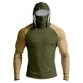 thumbnail image 2 of Trgacdwlo S-4XL Color Block Men's Hooded UPF 50+ Sun Protection Shirts Raglan Long Sleeve Thumb Hole Men Rash Guard with Mask Mens Fishing Shirt, 2 of 10