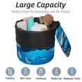 thumbnail image 2 of PhooArto Travel Cosmetic Bags Barrel Makeup Bag, Multifunctional Toiletry Bucket Bags Round Organizer Storage Pocket, Underwater Fish Shark Coral, 2 of 6