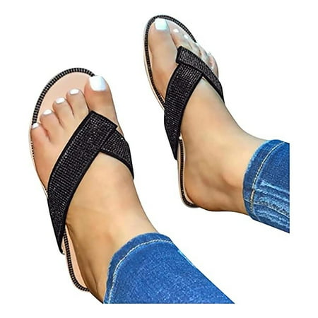 

Flip Flops Women s Shoes Rhinestone Women s Shoes Flat Casual Sandals