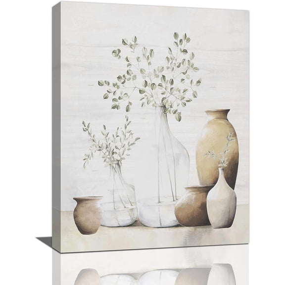 Bathroom Wall Art Botanical Wall Decor Bathroom Pictures for Wall Rustic Botanical Plant in Vase Canvas Prints Bedroom Painting Modern Artwork Home Decor for Kitchen Dining Room Living Room 12"x16"