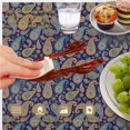 thumbnail image 6 of Paisley and Floral Black Pattern Round Tablecloth 70"x70", Wrinkle Resistant Wipeable Table Cover for Kitchen Dining Room Picnic Patio and Party, 6 of 6