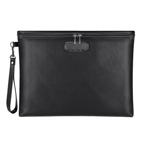 Large Capacity Document Case File Bag with Code Lock, Temperature Resistant Cash Protective Bag Money Bag Zippered Bag