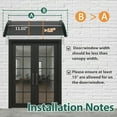 thumbnail image 5 of Macrout 39.8”x 37.8" Outdoor Window Awning Exterior with Polycarbonate Panels for Door Entrance, Air Conditioner, Front and Back Patio Door Canopy for Sun Shelter, UV, Rain, Snow Protection(Gray), 5 of 10