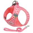 thumbnail image 3 of Dog Harness Set, No Pull Adjustable Reflective Pet Harness for Small Medium Dogs, Step in Vest Harness Dog Harness Outdoor Hiking Training for Small Medium Dogs, Cats Pink XS, 3 of 9