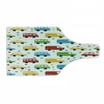 thumbnail image 1 of Cars Cutting Board, Vivid Colored Silhouettes of Transportation Vehicles Bus Taxi Automobile Pattern, Decorative Tempered Glass Cutting and Serving Board, Wine Bottle Shape, Multicolor, by Ambesonne, 1 of 1
