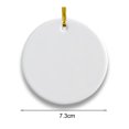 thumbnail image 5 of Oiur 5 Pcs Sublimation Blank Ceramic Ornament White Porcelain Round Ornament with Lanyard for DIY Craft Christmas Tree Home Decor, 5 of 7