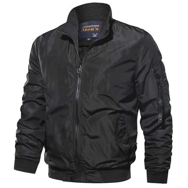 JFBUJC Men Bomber Jacket Motorcycle Pilot Coat Outwear