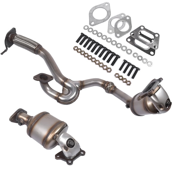 NEWZQ Catalytic Converter w/ Ehaust Pipe Combo Set Fits Select: 2010-2011 Cadillac SRX Sport Utility