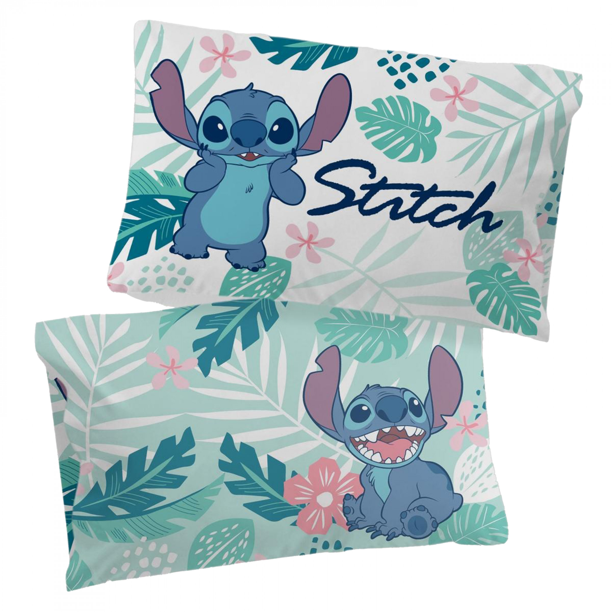 Lilo & Stitch Misty Palm Microfiber Standard-Sized Single Pillowcase 20" x 30", Blue