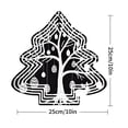 thumbnail image 2 of Stylized Metal Hanging Christmas Tree Wind Spinner - Intricate Patterns & Egg-Shaped Ornaments for Garden Decor Reindeer Silhouette Base, 2 of 7