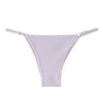 thumbnail image 3 of FAIWAD Women's 3 Pack Cotton Thongs Adjustable String Ribbed G-Strings Low Waist Breathable Panties, 3 of 4