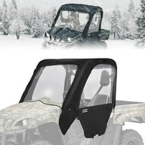 KEMIMOTO UTV Cab Enclosure for Yamaha Rhino (with half doors) 450 660 700 2004-2013 PVC Windwhield Soft Upper Doors