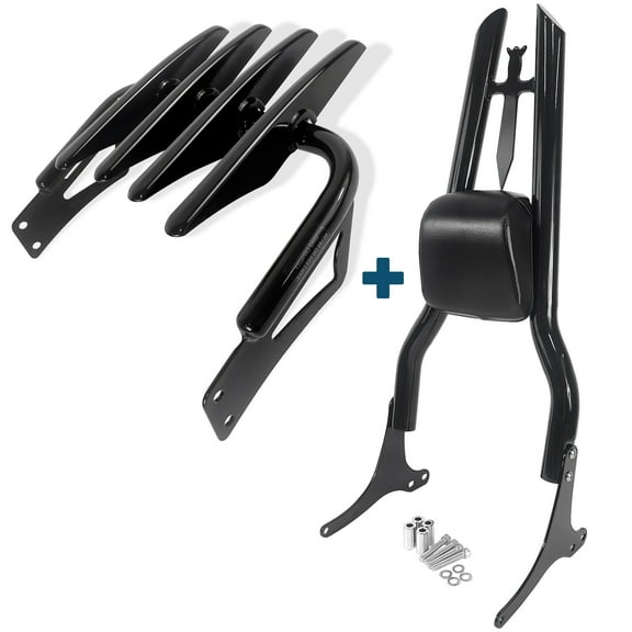 Fjpacemt Luggage Rack Backrest Sissy Bar for 97-08 Motorcycle Harley Road King Street Glide Touring