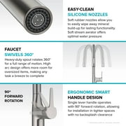 Kraus Oletto Tall Modern Pull-Down Single Handle Kitchen Faucet in Matte Black