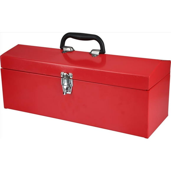 Empuñadura de acero para caja de herramientas de 48 cm, roja, con mango de agarre cómodo y con cierr