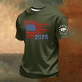 thumbnail image 2 of USA 250 Years of Freedom Commemorative T-Shirt with Liberty Statue and Stars and Stripes Graphic and Short Sleeves Featuring Soft Cotton Feel&nbsp; Army Green L, 2 of 6