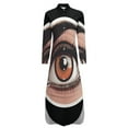 thumbnail image 5 of Eye Art Shirt Dress Long Sleeve Street Fashion V Neck Oversized Casual Dress Women Evening Dress, 5 of 7