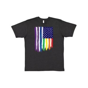 Inktastic Painted American Rainbow Flag T-Shirt