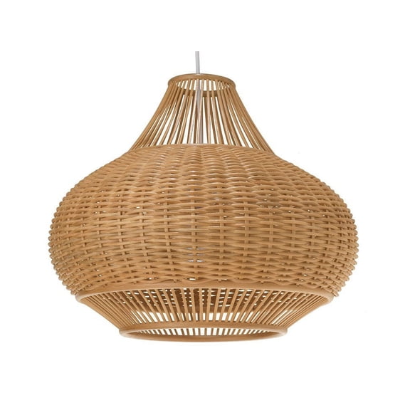 Kouboo Wicker Pear Shaped Pendant Lamp, Light Fixture Pendant, Light, Chandelier for Dining Room Kitchen, Natural
