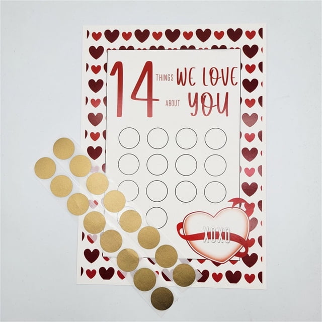 Cadeaux de la Saint-Valentin Imprimé à Gratter 14 Choses avec Options