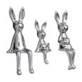 thumbnail image 4 of Tongina 3Pcs Bunny Family Figurine Rabbit Statues Collection Creative Sculpture Ornament for Cabinet Bedroom Hallway Indoor Bookshelf, 4 of 8
