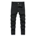 thumbnail image 3 of HXWCHs Slim Fit High Street Fashion Distressed Denim Jeans for Boys Comfortable Stretch Casual Long Trousers Kids Spring Autumn Wear 9-10 Years Black, 3 of 8