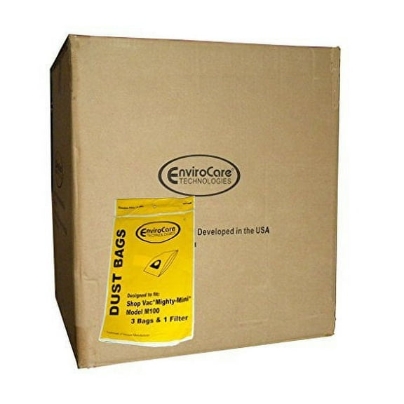 12 ShopVac 9010600 Bags & Secondary Filter Mighty Mini Canister Shop Vac Vacuum