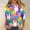 Purple#2, variant on Easter Shirts for Women 3/4 Length Sleeve Crewneck Tshirts with Bunny Egg Print Casual Loose Fit Tops Tee