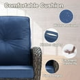 thumbnail image 4 of Opohoro 5-Piece Outdoor Conversation Set with Swivel Rocking Chairs, Ottomans & Side Tables, Brown/Blue, 4 of 14