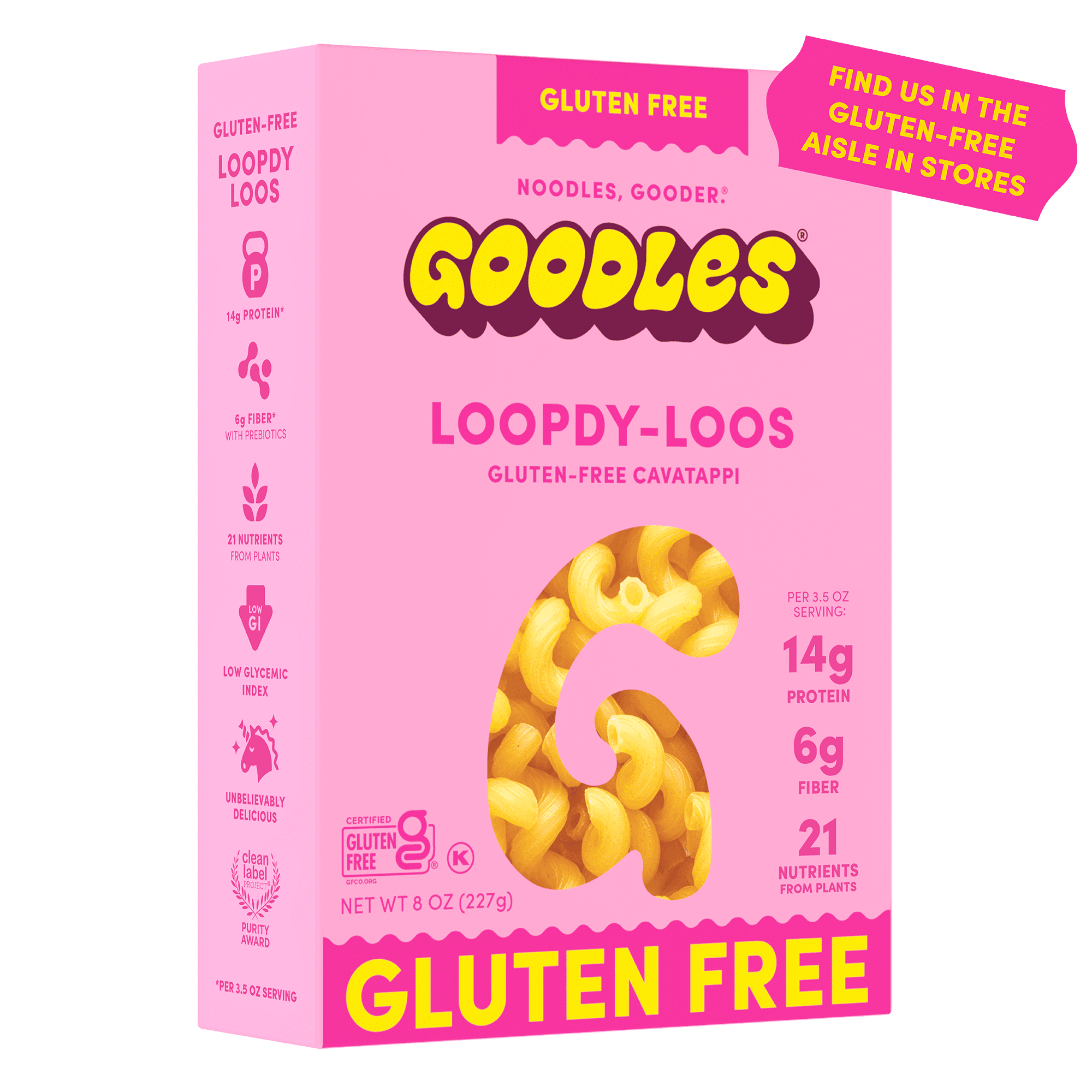 (12 pack) Goodles Protein-Packed Gluten-Free Loopdy-Loos Dry Pasta 8 oz