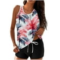 thumbnail image 2 of Brnmxoke Womens 2025 Tankini Swimsuits Tummy Control Athletic Swimwear Two Piece Bathing Suits Tropical Floral Swim Top with Boyshorts Multicolor,S, 2 of 6