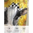 thumbnail image 6 of Sheer Curtains 108 Inches Long, Cow Sunflowers Semi Sheer Curtains Light Filtering Window Treatment, Farmhouse Country Animals Floral Black Plaid Privacy Voile Drapes for Living Room 52x108 Inch, 6 of 7