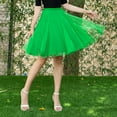 thumbnail image 2 of Maxi Skirts for Women High Knee Skirt Pleated Length Skirt Dancing Adult Skirt Womens Summer Clothes Green One Size, 2 of 4