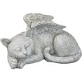 thumbnail image 2 of Statue Commémorative de Chat Ange, Ornement de Chat Dormant en Résine pour Jardin, 2 of 4